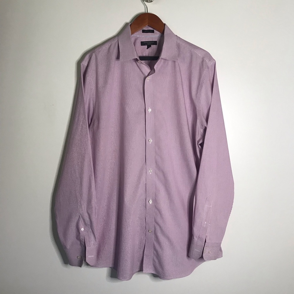 BANANA REPUBLIC MENS SHIRT LONG SLEVE STRIPES